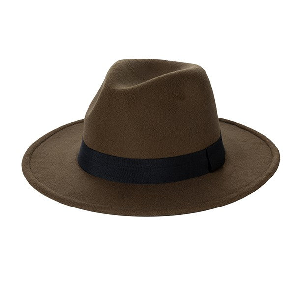 FAUX SUEDE GATSBY STYLE FEDORA HAT