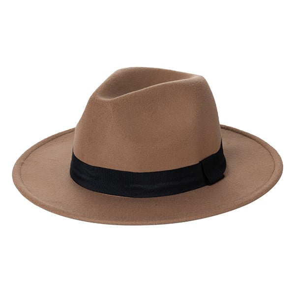 FAUX SUEDE GATSBY STYLE FEDORA HAT