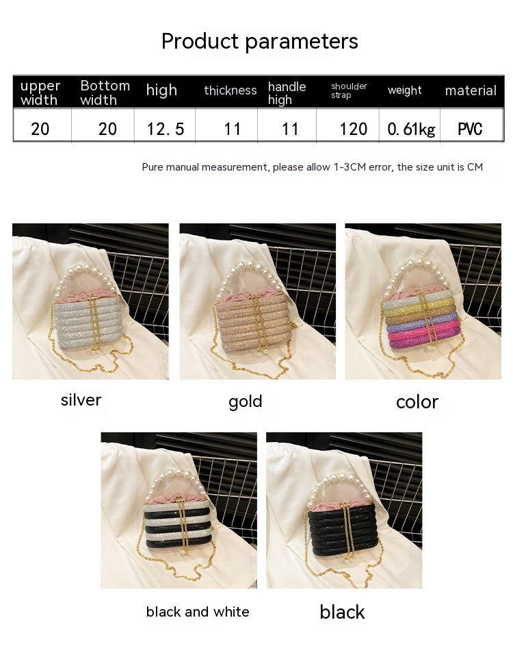 Fashion One-shoulder Women's Crossbody Classic Style Pearl Hand Dinner Bag