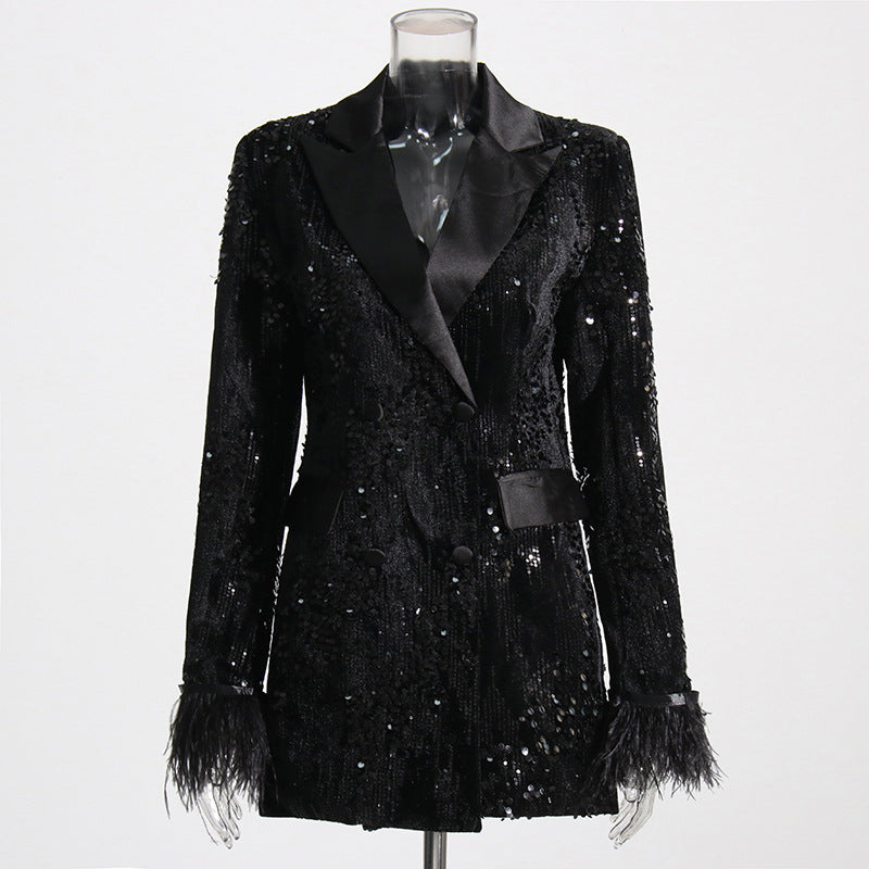 New Fashion Luxury Style Sequins Versatile Blazer