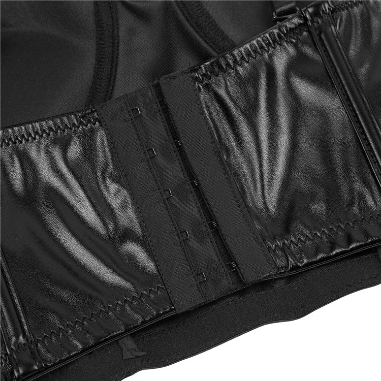 Women's Back Breasted PU Leather Sling Corset