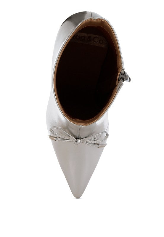 Women's Capper Bow Detail Metallic High Ankle Boots