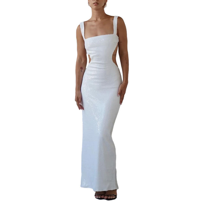 Sequin Sling Backless Dress