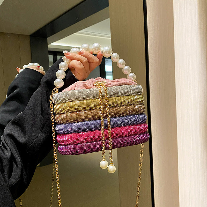 Fashion One-shoulder Women's Crossbody Classic Style Pearl Hand Dinner Bag