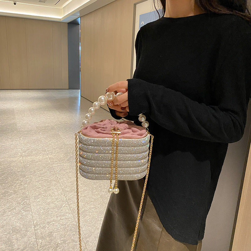 Fashion One-shoulder Women's Crossbody Classic Style Pearl Hand Dinner Bag
