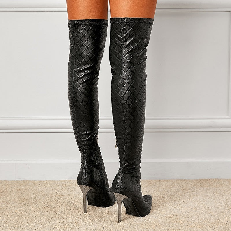 Black Slimming Stretch Over The Knee Boots