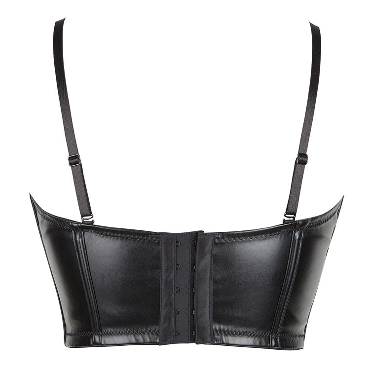 Women's Back Breasted PU Leather Sling Corset
