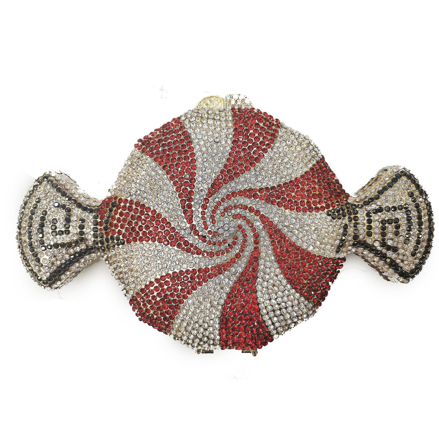 Rhinestone Peppermint Candy Evening Clutch Bag