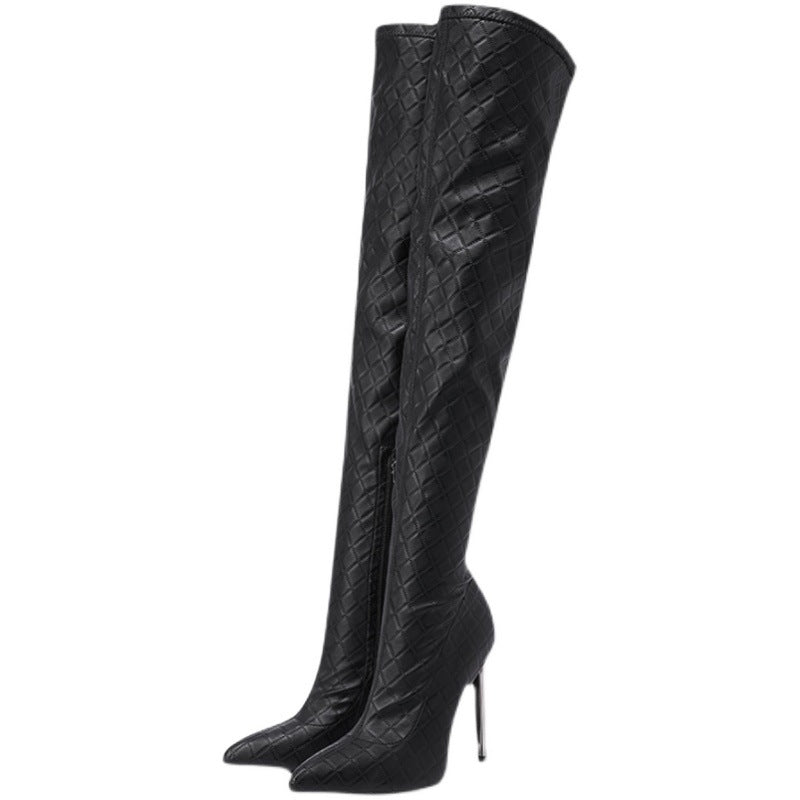 Black Slimming Stretch Over The Knee Boots