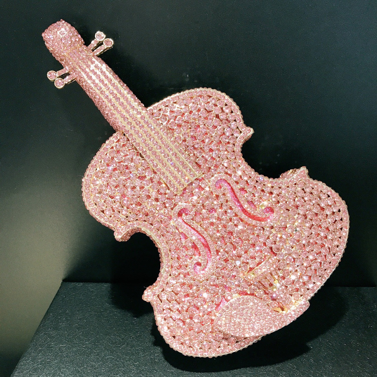 Rhinestone Cut Out Fashionable Violin Shoulder Bag