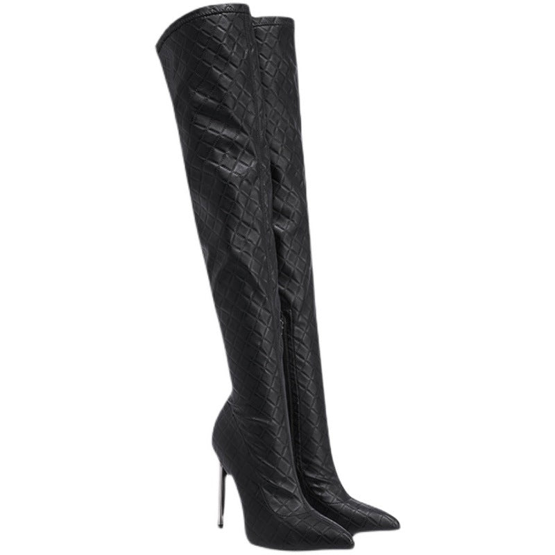 Black Slimming Stretch Over The Knee Boots