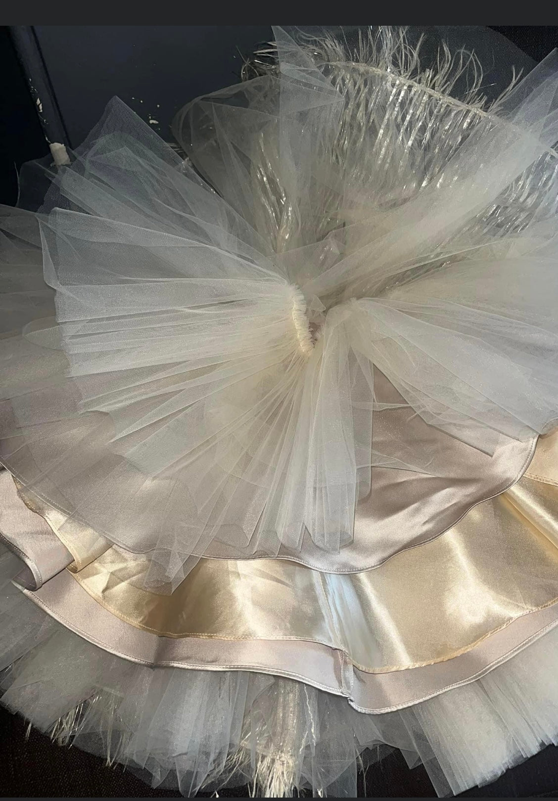 Girls Tutu Layered Feathered Dress