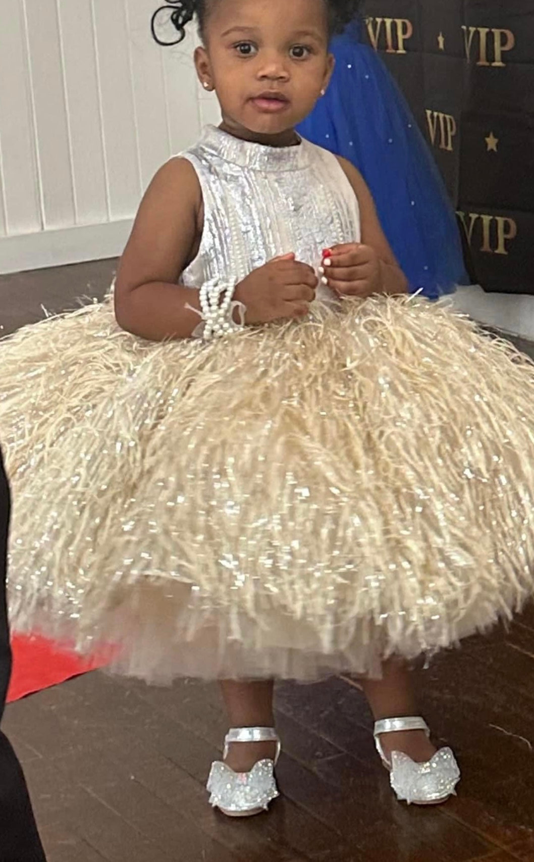 Girls Tutu Layered Feathered Dress
