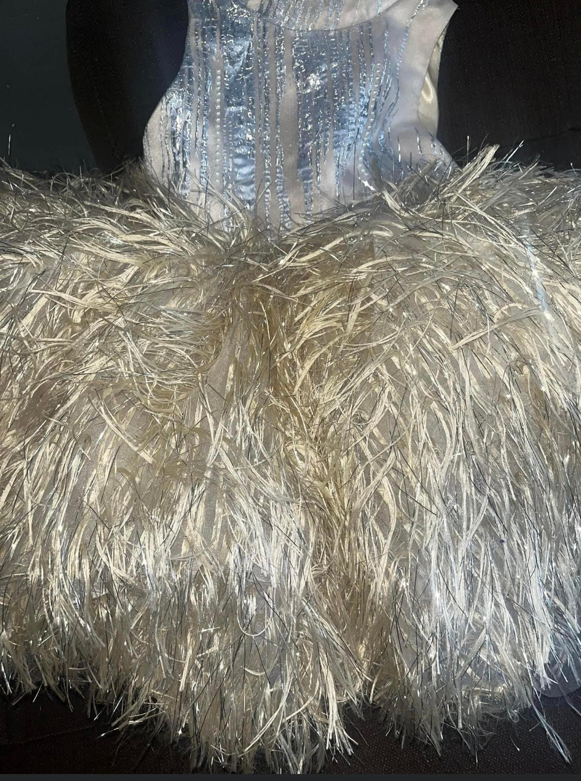 Girls Tutu Layered Feathered Dress