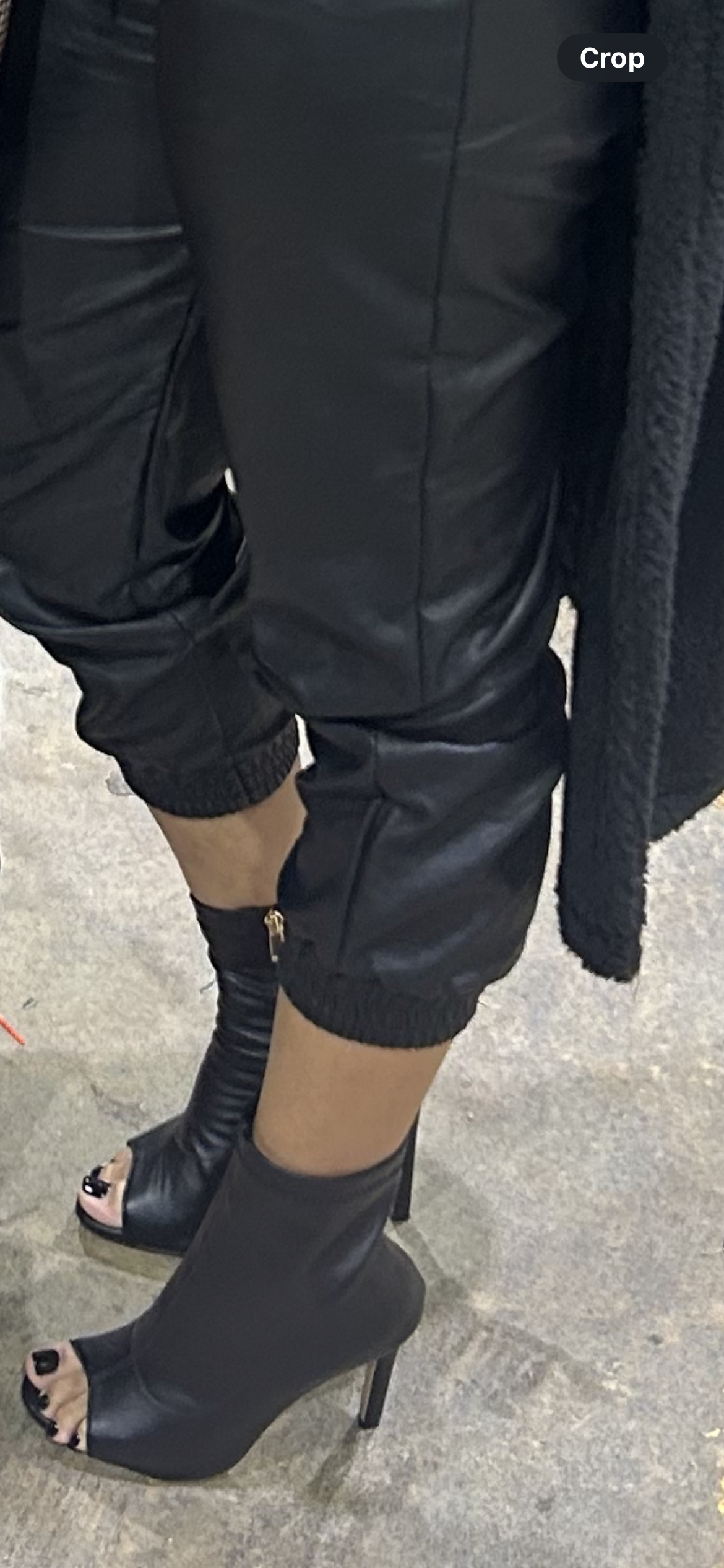 Faux Leather Open Toe Ankle Boots