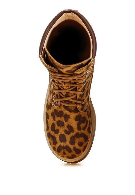 Women's Ujola High Ankle Leopard Print Suede Boots