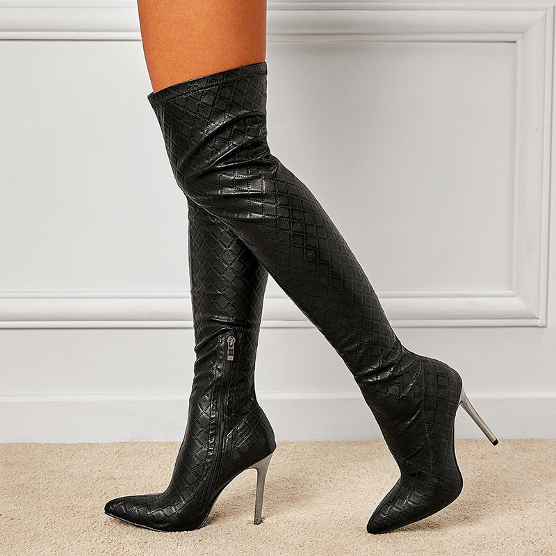 Black Slimming Stretch Over The Knee Boots