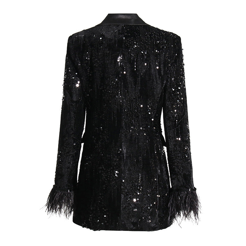 New Fashion Luxury Style Sequins Versatile Blazer