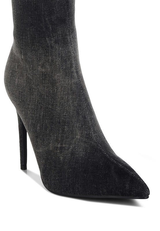 Women's Eilish Rhinestones Knee High Denim Boots