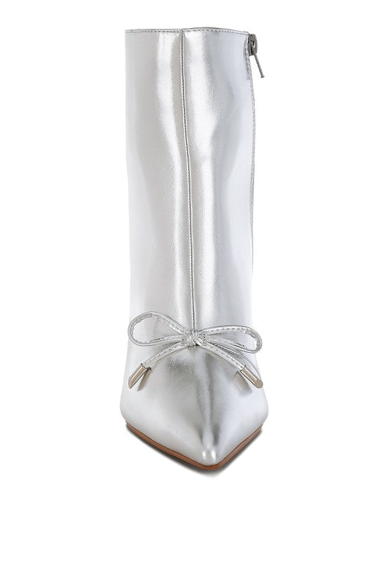 Women's Capper Bow Detail Metallic High Ankle Boots