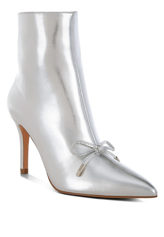 Women's Capper Bow Detail Metallic High Ankle Boots