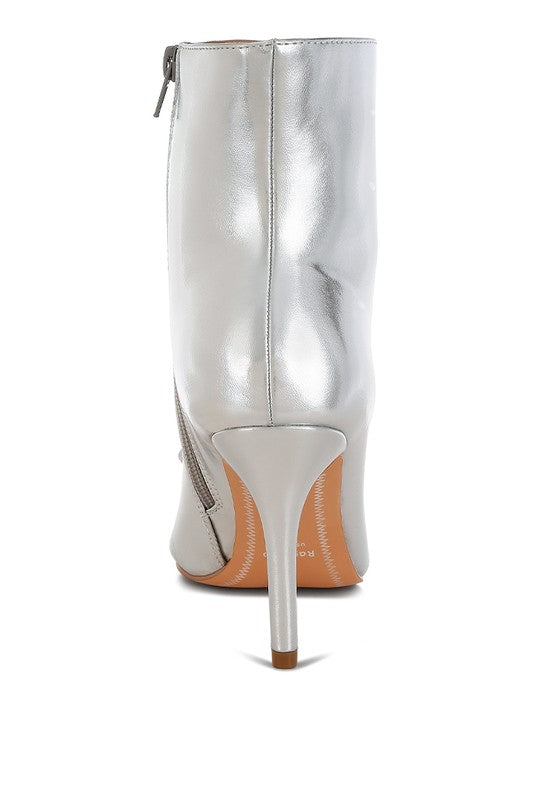 Women's Capper Bow Detail Metallic High Ankle Boots