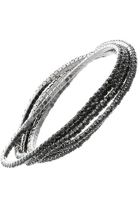 Multi Single Rhinestone Stretch Bracelets