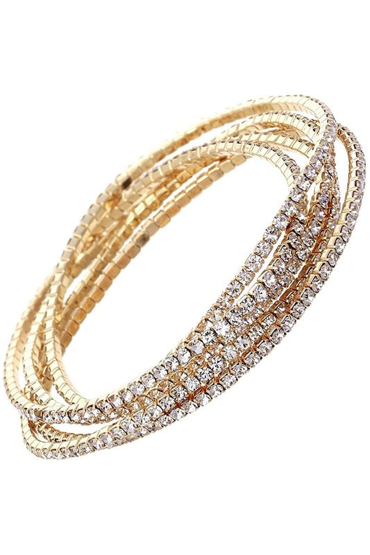 Multi Single Rhinestone Stretch Bracelets