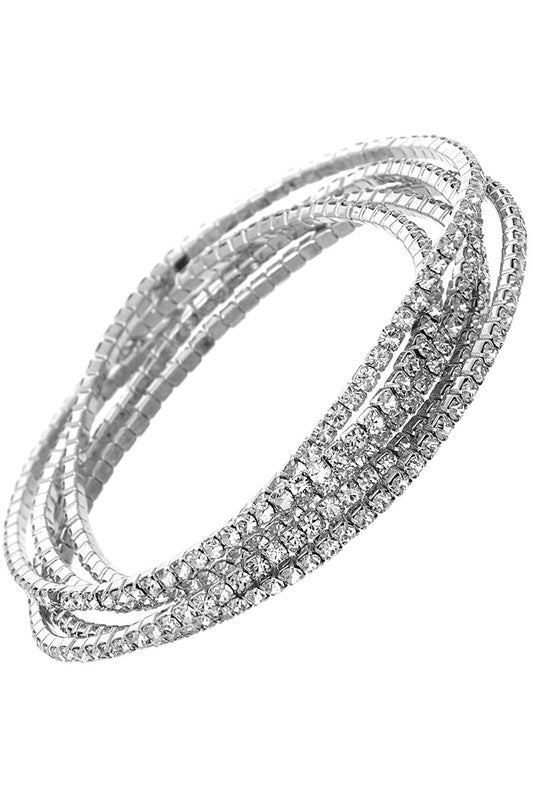 Multi Single Rhinestone Stretch Bracelets