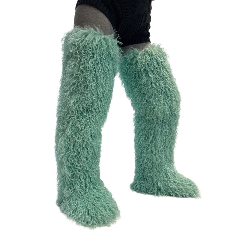 72cm Thigh-high furry Boots For Fall And Winter