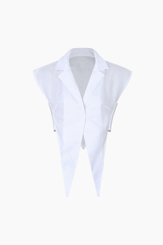 Hollow Off -waist Lining Collar Loose Shirt