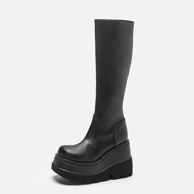 Thick Platform Biker Boots