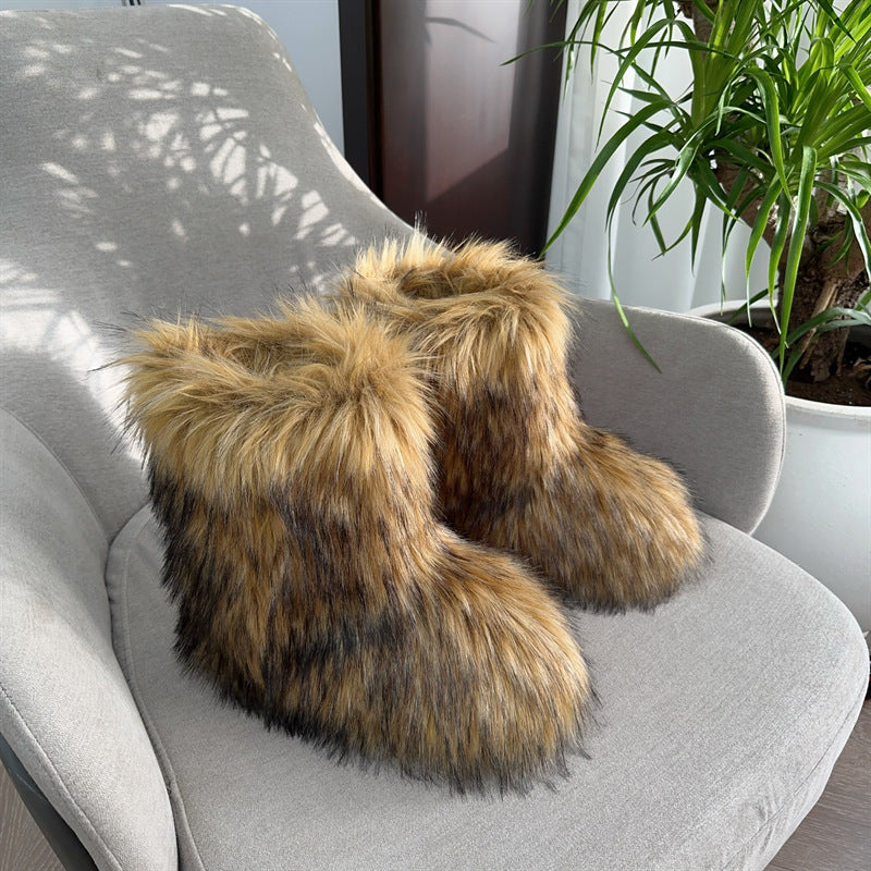 Women's  Warm Fluffy Plush Snow Boots