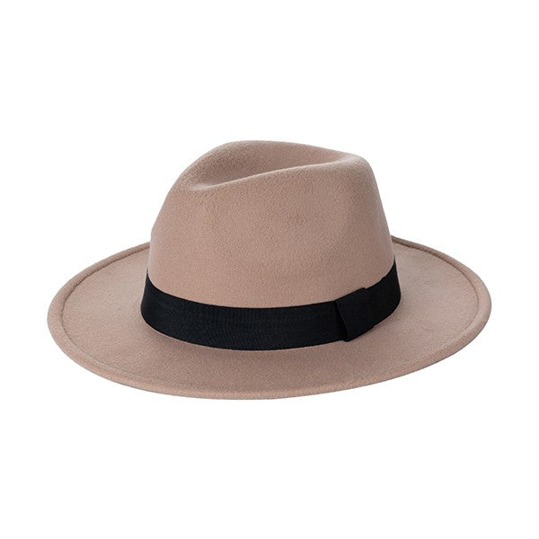 FAUX SUEDE GATSBY STYLE FEDORA HAT