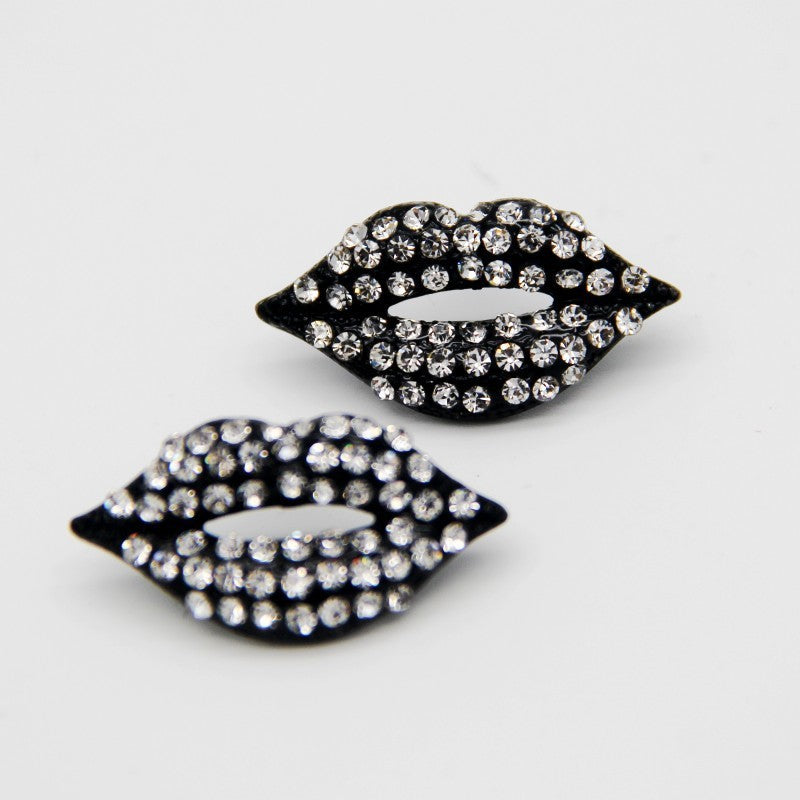 Rhinestone Exaggerated Lip Stud Earrings