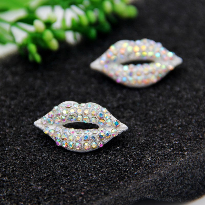 Rhinestone Exaggerated Lip Stud Earrings