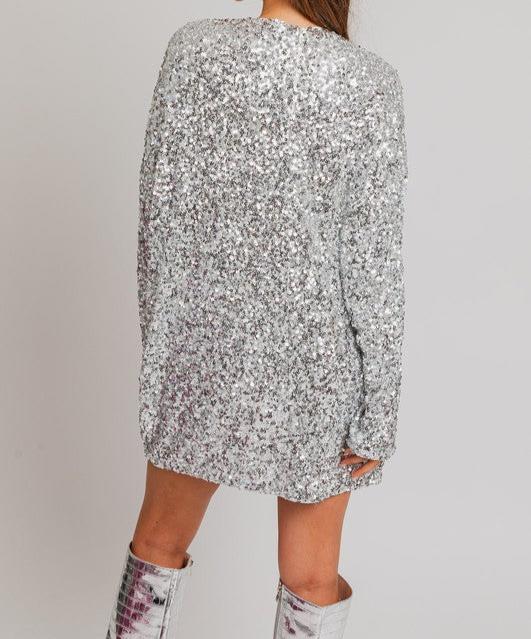 Women's Long Sleeve Sequin Mini Dress