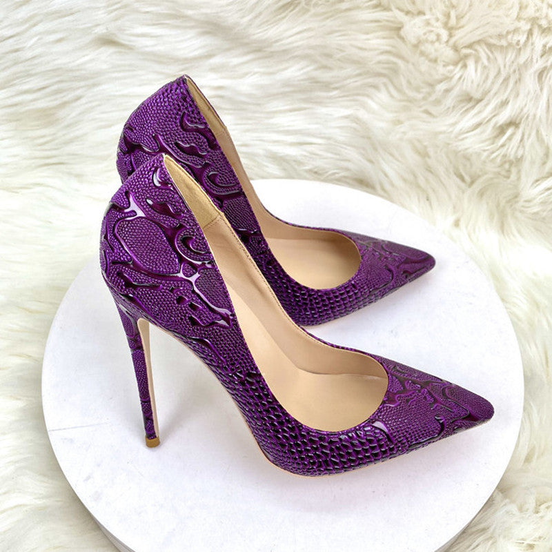 Purple Women's High Heel Pointed Toe Pump
