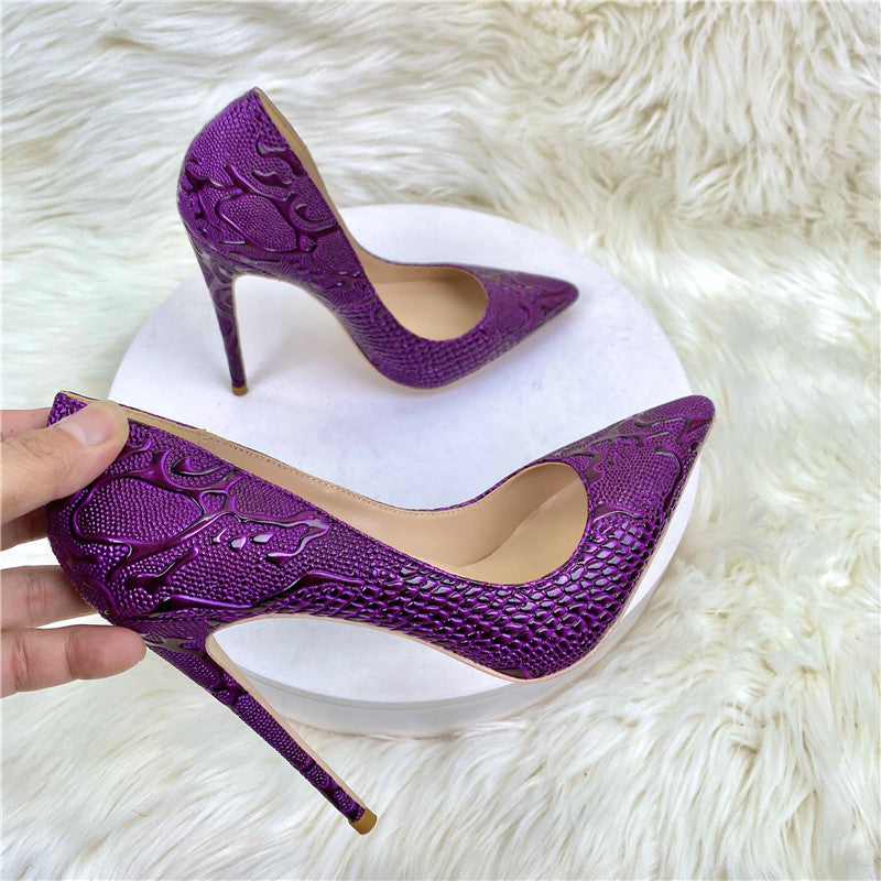 Purple Women's High Heel Pointed Toe Pump