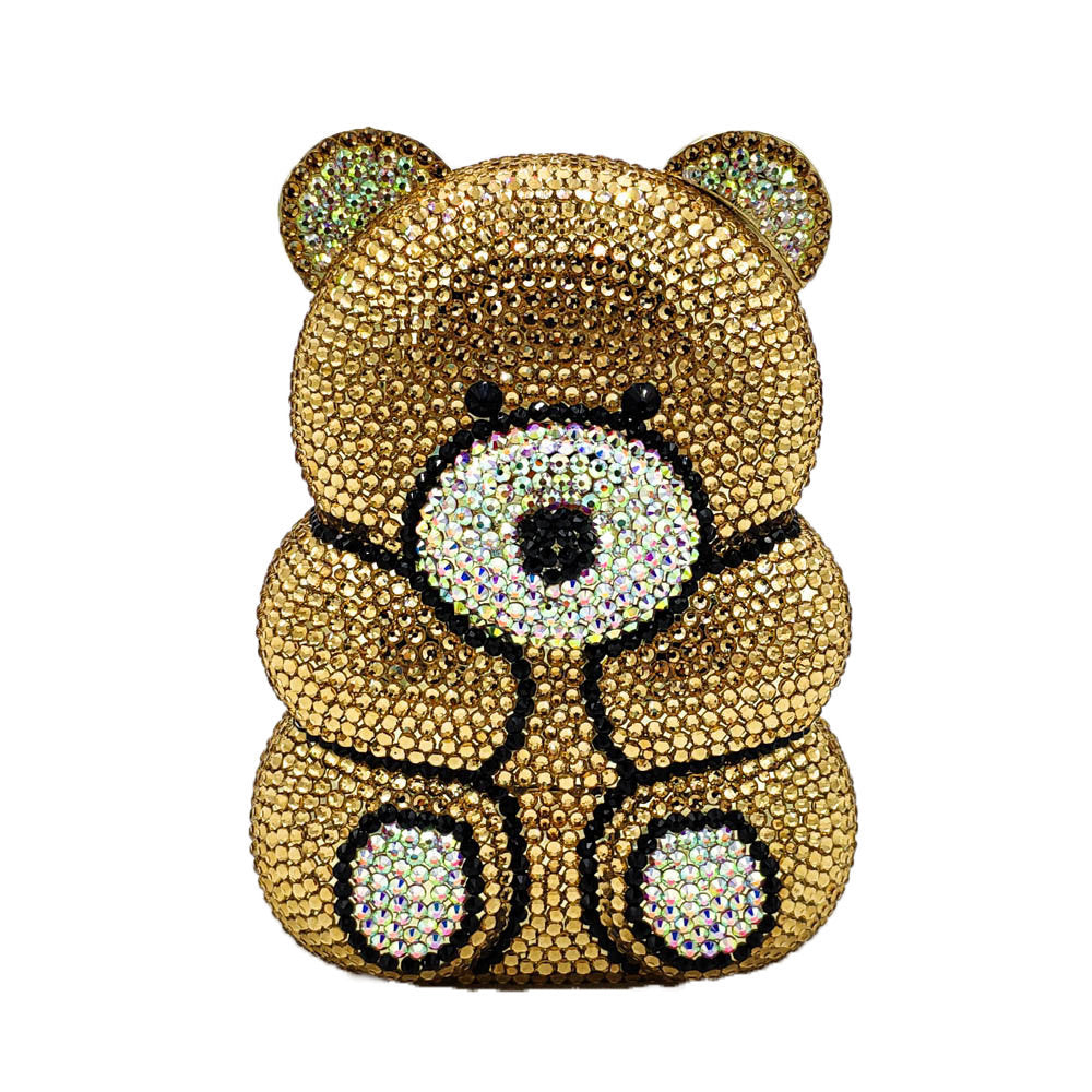Fashion Simple Bear Shape Party Rhinestone  Bag