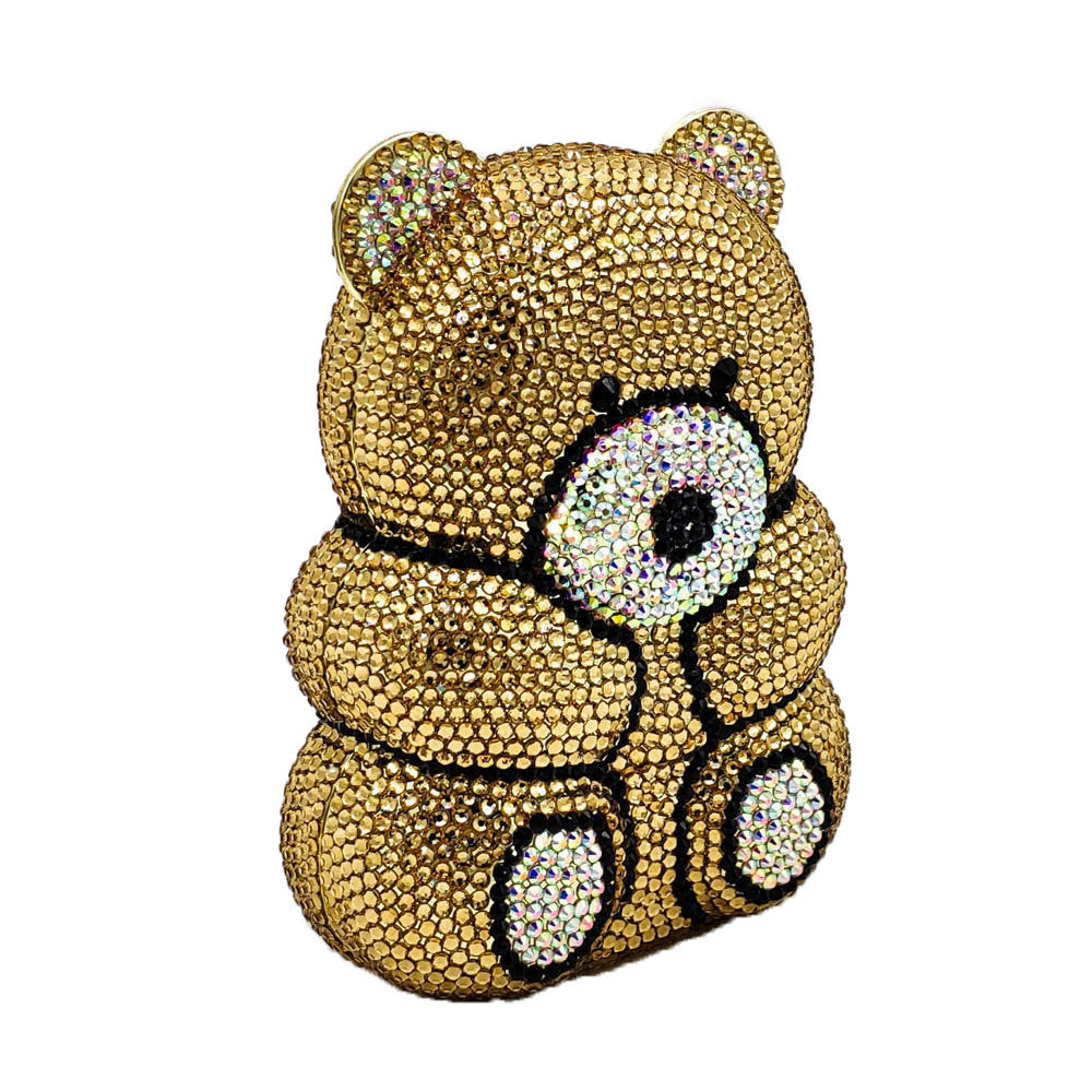 Fashion Simple Bear Shape Party Rhinestone  Bag
