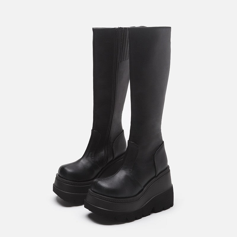 Thick Platform Biker Boots