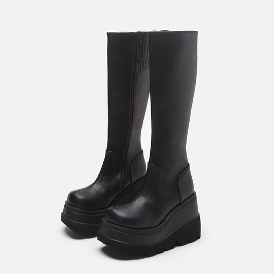 Thick Platform Biker Boots
