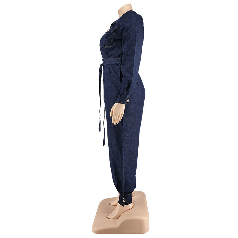 Plus Size Autumn Lazada Denim Jumpsuit