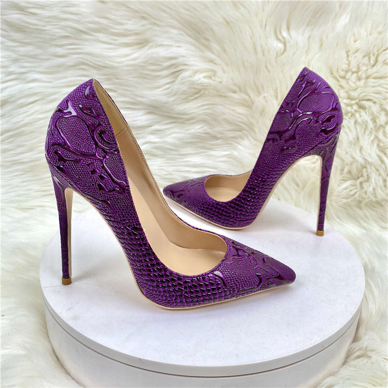 Purple Women's High Heel Pointed Toe Pump