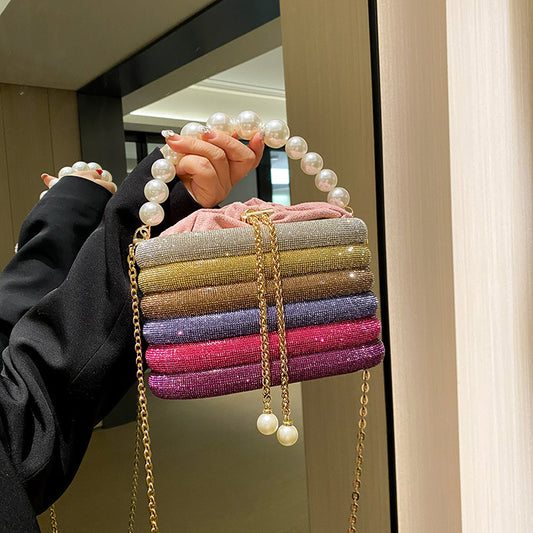 Fashion One-shoulder Women's Crossbody Classic Style Pearl Hand Dinner Bag