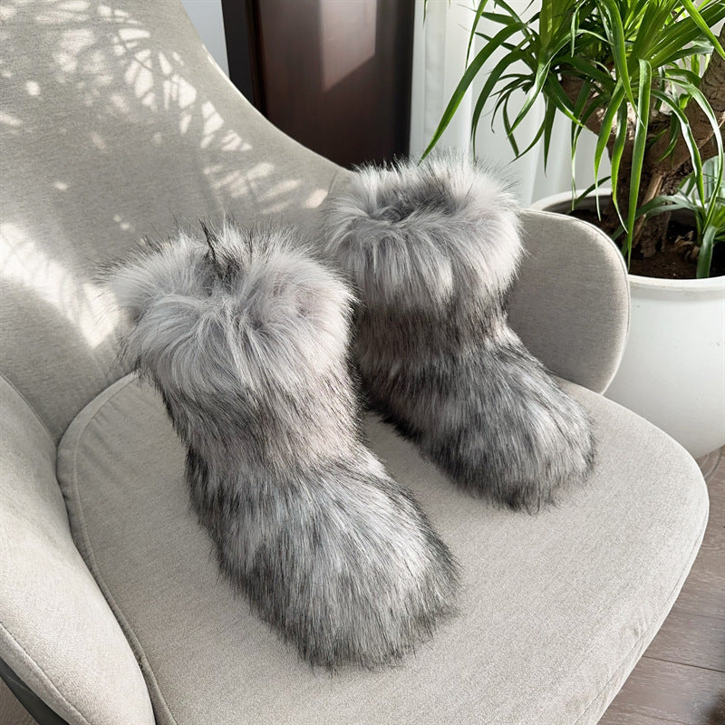 Women's  Warm Fluffy Plush Snow Boots