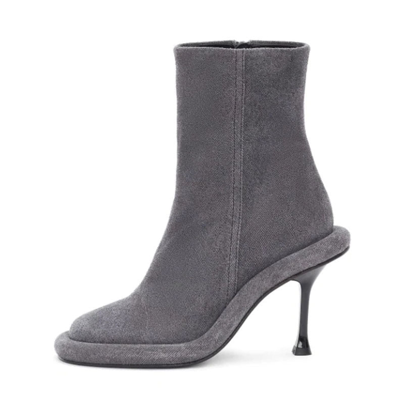 Round Toe High Heels Boots