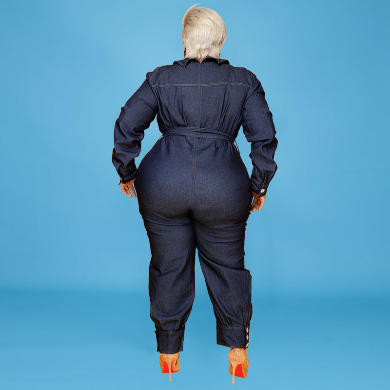 Plus Size Autumn Lazada Denim Jumpsuit