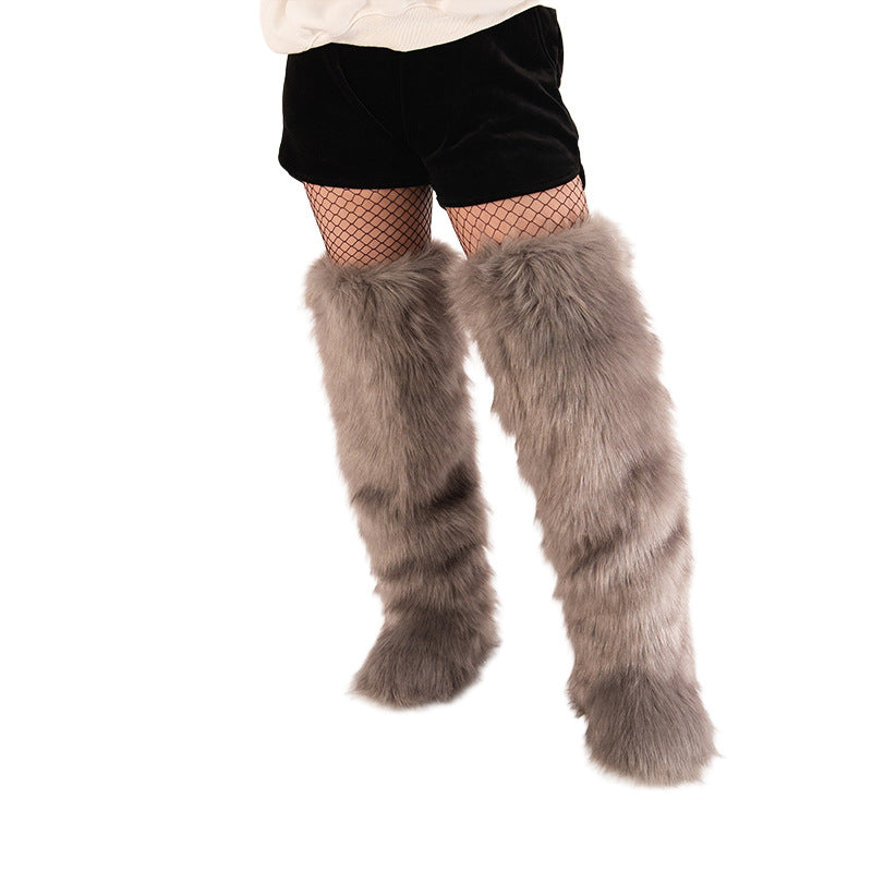72cm Thigh-high furry Boots For Fall And Winter